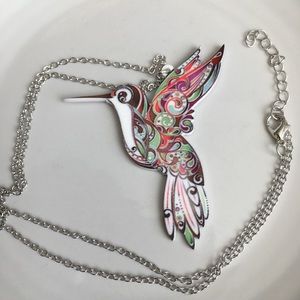 Colorful hummingbird necklace